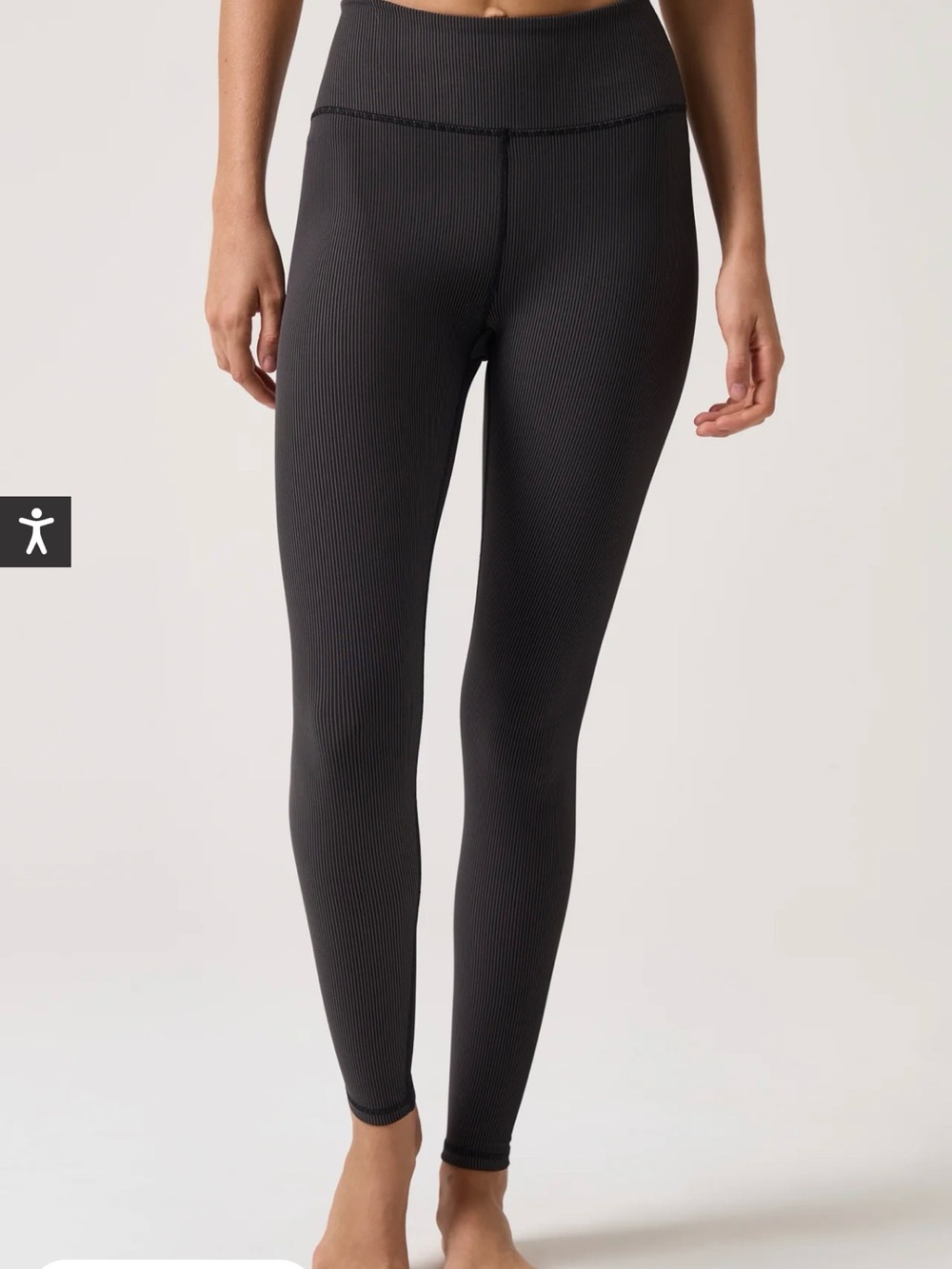 Spiritual Gangster Auralight Black Ribbed High-Waist Leggings Small